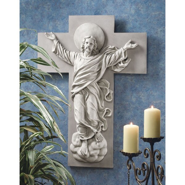 Risen Christ Ascension Wall Frieze Resurrection Ascends Easter Statue